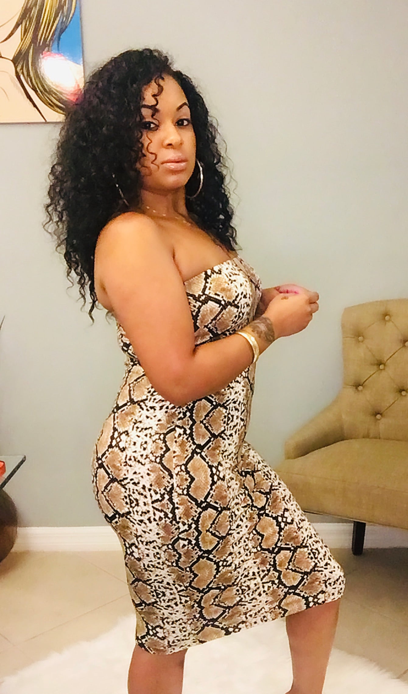 Lisette Snake Print Dress - Love Me Galore Boutique
