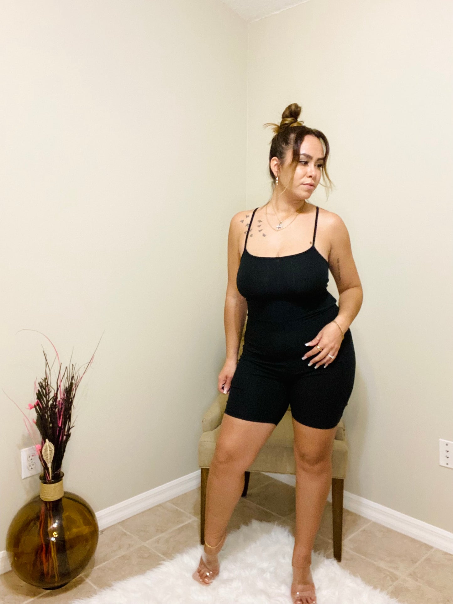 Lace Me Up Romper (Black) - Love Me Galore Boutique