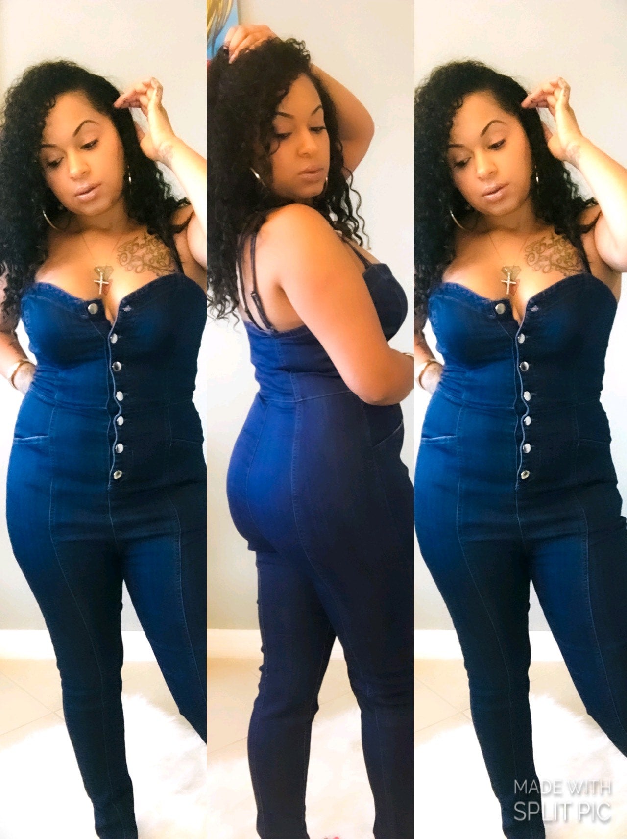 Sweetheart Denim Jumpsuit - Love Me Galore Boutique