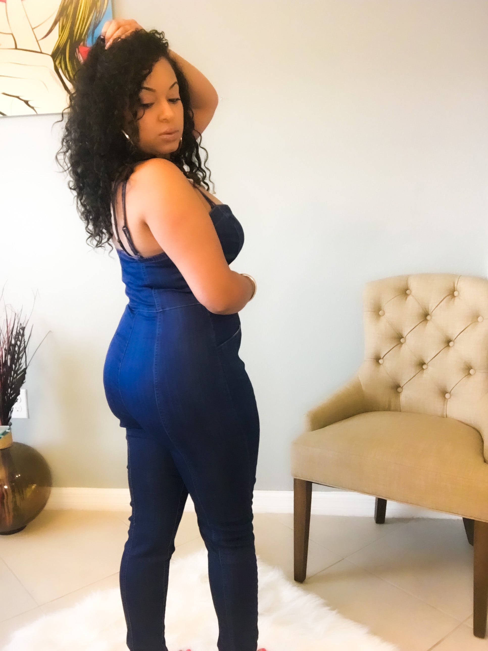 Sweetheart Denim Jumpsuit - Love Me Galore Boutique