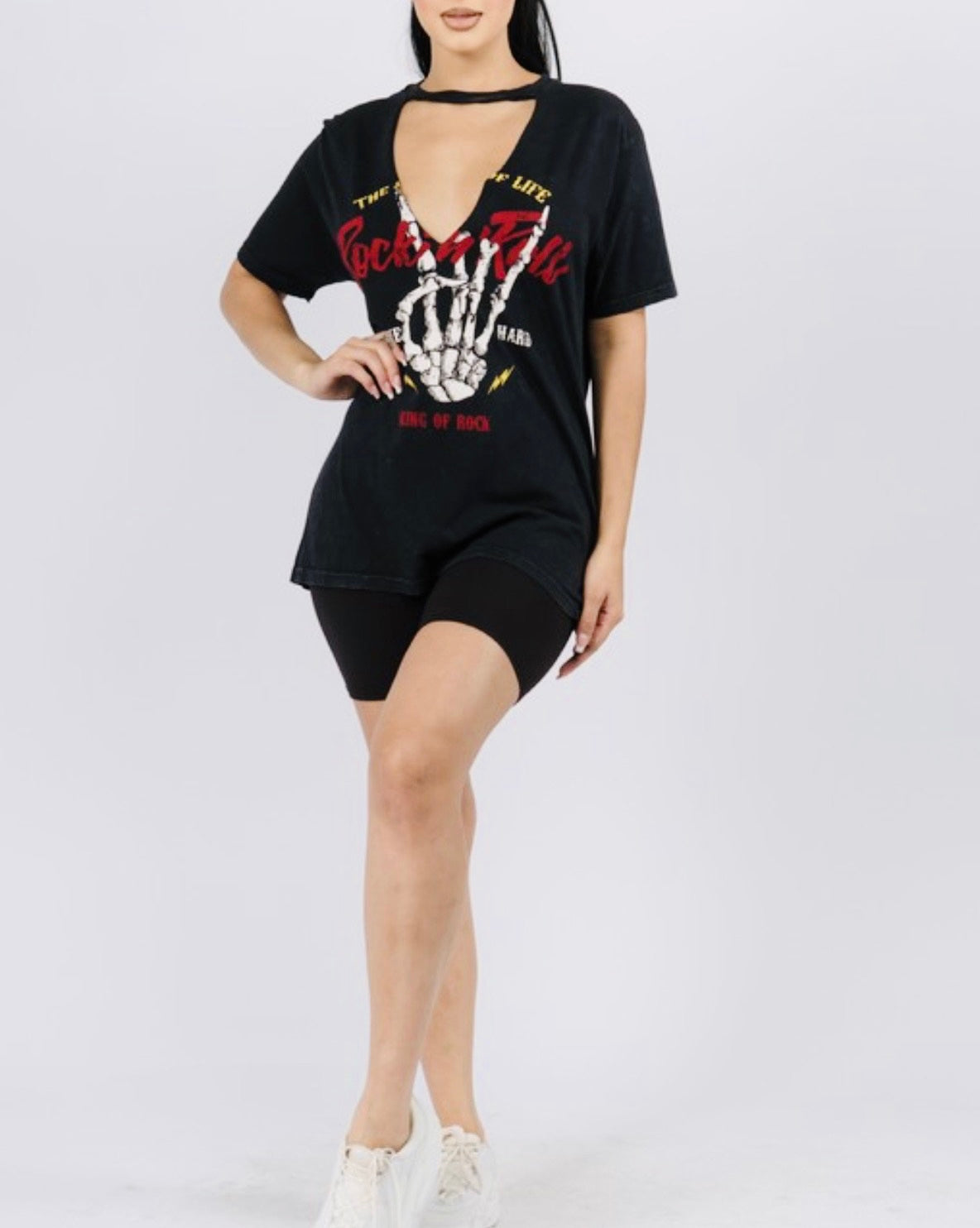 Rock n Roll V Cut Top - Love Me Galore Boutique